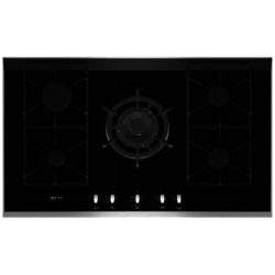 Neff T69S76N0 Series 4 Extra Wide Gas Hob on Black Glass with Stainless Steel Trim